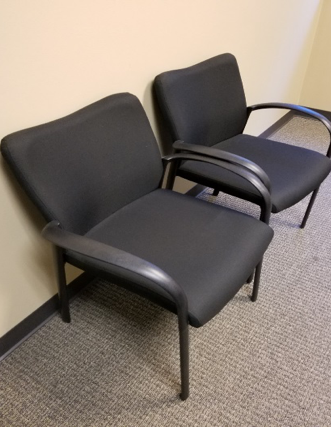 Black Guest Chair with Metal Frame