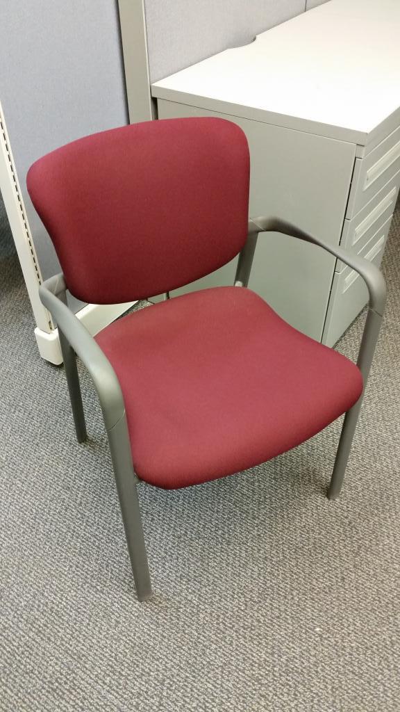 Haworth Improv Stack Chairs - burgundy