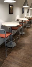 Break-Room Furniture-Knoll Arena Tables &amp; Hon White/Orange Seating