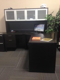 L Shaped Espresso Desk Unit in Charlotte