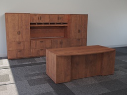 IOF Double Pedestal Bow Front Desk