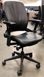 Black Leather Steelcase Leap Chair